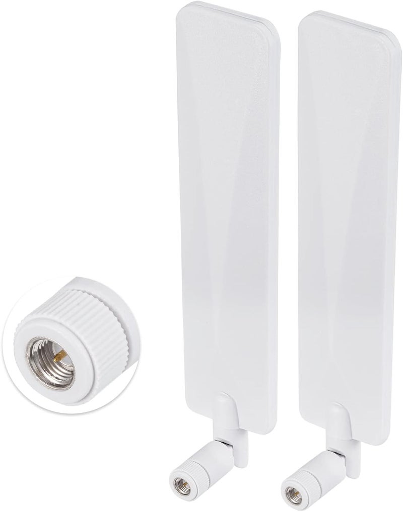BINGFU 4G LTE Antenna 9dBi SMA Male Cellular White Antenna (2-Pack) Compatible with 4G LTE Wireless CPE Router Hotspot Cellular Gateway Industrial IoT Router Trail Game Camera Outdoor Security Camera - Image 1