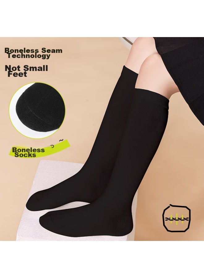 Smart Friends Zhiyou Children's Mid-calf Socks, Girls' High Socks, Spring And Autumn, Black, For Girls And Toddlers, Long Socks, Student White Autumn And Winter School Uniform Cotton Socks - Image 4
