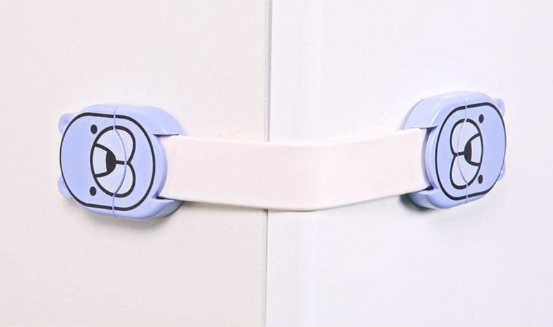 Prostuff.in Baby Safety Locks, Child Proof Cabinets, Closet, Drawers, Dresser, Door Latches Door Cupboard Cabinet Fridge, Blue Color, 2 Pcs - Image 1