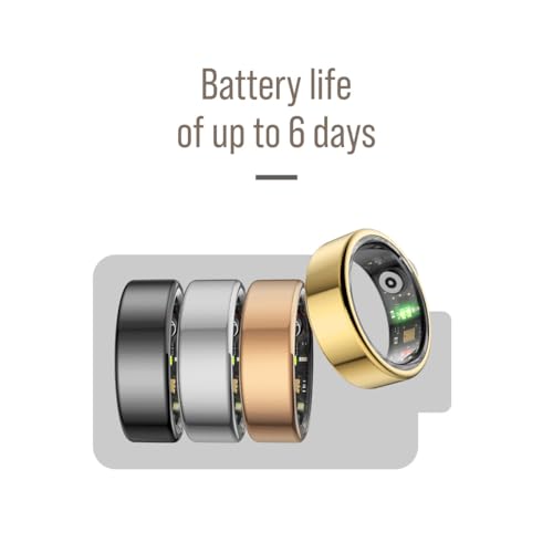 WuzuTech Hertz P1 Smart Ring for Women Men Size 12 247 Health Metrics Fitness Ring Tracks 20 Biometrics 6 Day Battery Life Waterproof Stainless Steel Free APP for iOS Android No Subscription - Image 3
