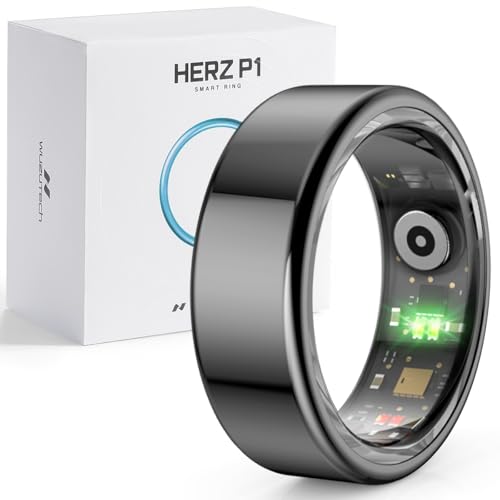 WuzuTech Hertz P1 Smart Ring for Women Men Size 12 247 Health Metrics Fitness Ring Tracks 20 Biometrics 6 Day Battery Life Waterproof Stainless Steel Free APP for iOS Android No Subscription - Image 1