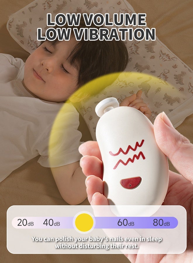 Electric Baby Nail File, 3-Speed Adjustable Nail Clipper Nail Trimmer, Rechargeable Nail Cutter with Night Light & 6 Filing Heads, Quiet Nail Grinder, Safe Nail Scissors for Newborns, Toddlers & Adults  - Image 5