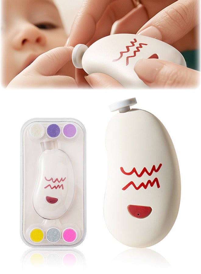 Electric Baby Nail File, 3-Speed Adjustable Nail Clipper Nail Trimmer, Rechargeable Nail Cutter with Night Light & 6 Filing Heads, Quiet Nail Grinder, Safe Nail Scissors for Newborns, Toddlers & Adults  - Image 1