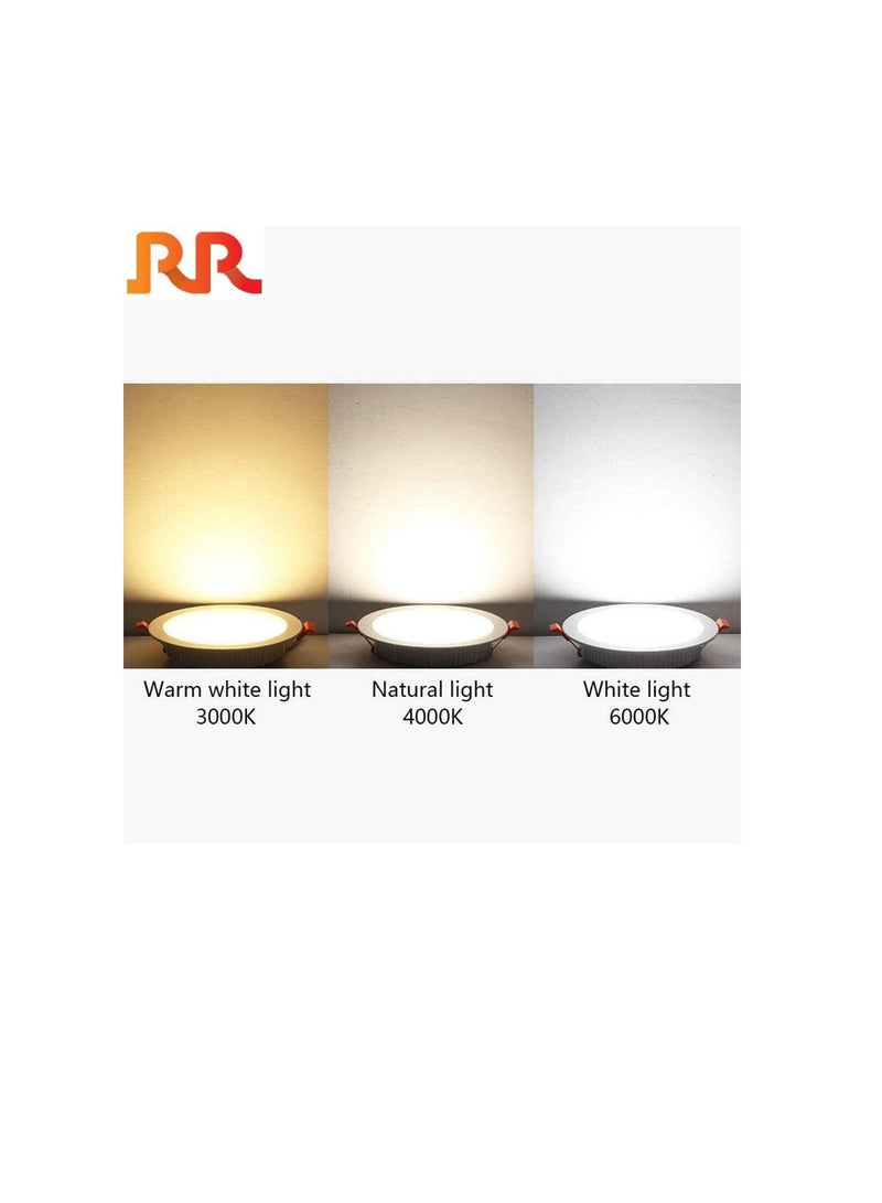 ار ار RR الإضاءة LED أضواء لوحة السقف ، 230VAC داخلي دائري توفير الطاقة 110 لومن / لكل وات ، ضوء ناعم بدون الأشعة فوق البنفسجية | مناسبة لتناول الطعام في المنزل والمعيشة والمكتب (ضوء النهار 6500 كلفن - 18 و - Image 2