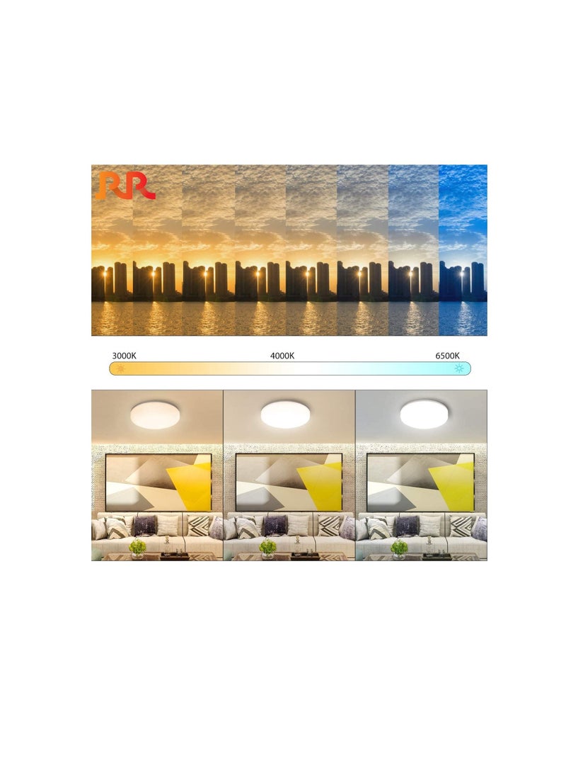 ار ار RR الإضاءة LED أضواء لوحة السقف ، 230VAC داخلي دائري توفير الطاقة 110 لومن / لكل وات ، ضوء ناعم بدون الأشعة فوق البنفسجية | مناسبة لتناول الطعام في المنزل والمعيشة والمكتب (ضوء النهار 6500 كلفن - 18 و - Image 3