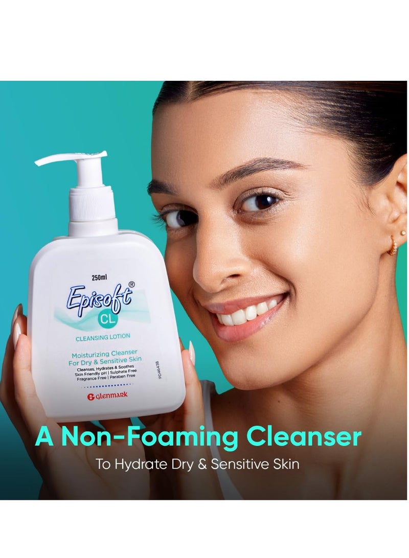 Episoft Cleansing Lotion for Sensitive Dry Skin Cleanser for face 250ml - Image 3
