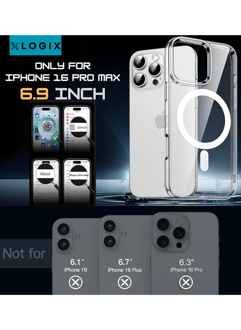 XLOGIX - XLogiX Clear Case for iPhone 16 Pro Max – Slim, Stylish, Transparent Back Cover with MagSafe Compatibility & Shockproof Protection | ClearX Series - Image 1