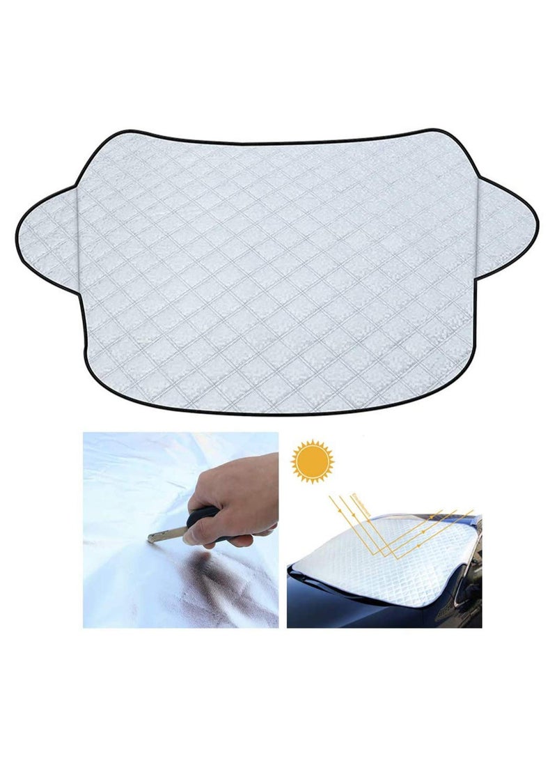 SYOSI Car Sun Shade, SYOSI Front Car Windshield Sunshade, Windscreen Cover UV Magnetic Windshield Protector Dust Water Resistant Snow Ice Cover for All Weather (57.5 * 40.2 inch) - Image 1