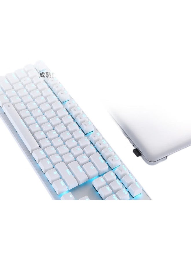 Dareu Ek810 Dual-Mode Wireless Keyboard, Mechanical Keyboard, Laptop Gaming Keyboard, 2.4G Office Keyboard With Long Battery Life, 104 Keys, White Brown Switch