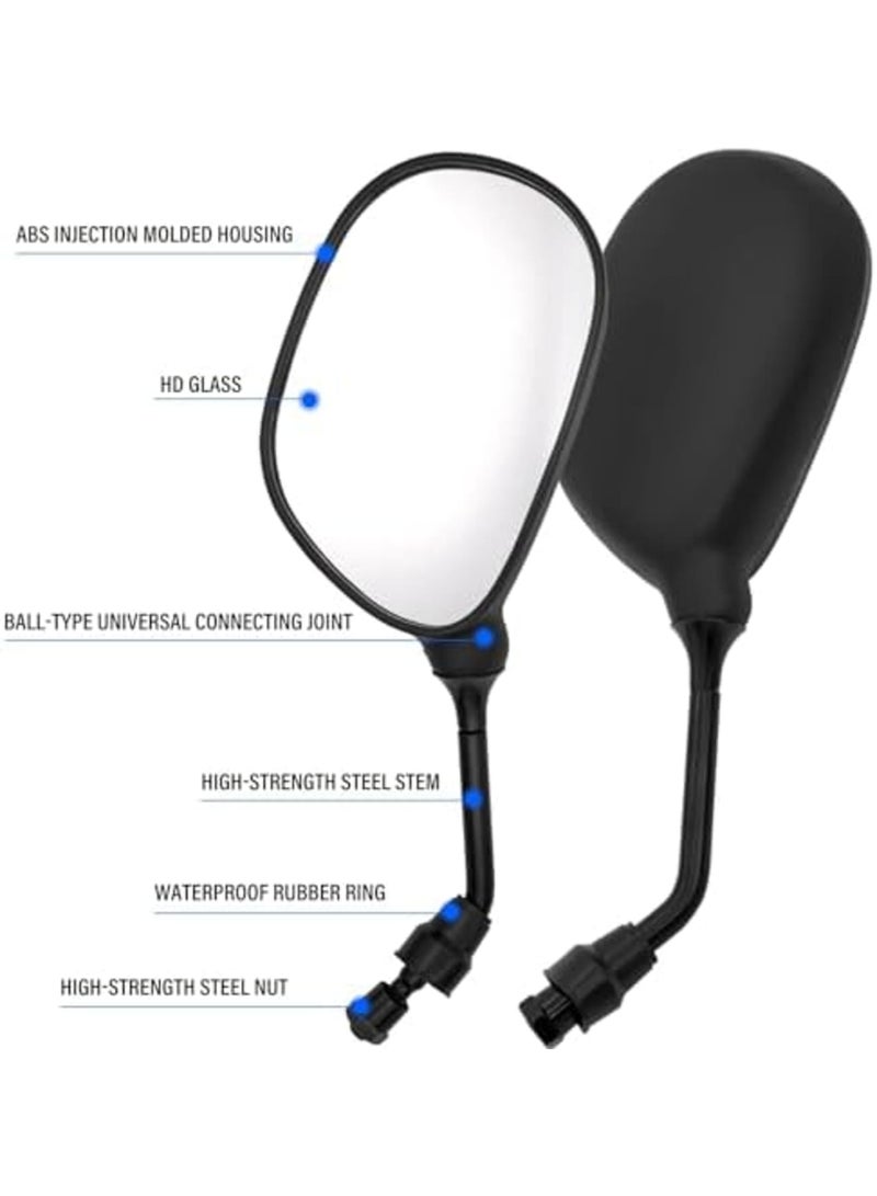 Barakah ATV Motorcycle Rear View Mirror, 360 Degrees Ball-Type Side Rearview Mirror, Motorcycle Mirror for Motocycle Scooter Moped Sportsman Dirt Bike Cruiser(1 Pair) - Image 5