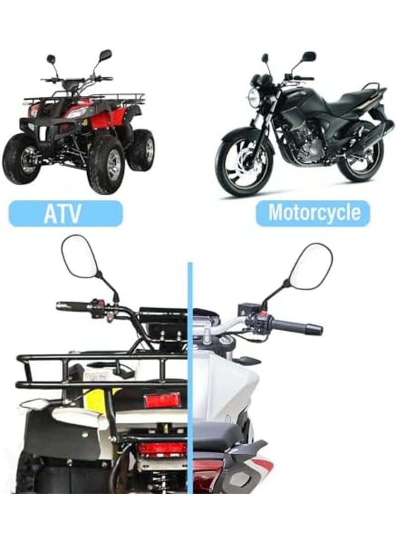 Barakah ATV Motorcycle Rear View Mirror, 360 Degrees Ball-Type Side Rearview Mirror, Motorcycle Mirror for Motocycle Scooter Moped Sportsman Dirt Bike Cruiser(1 Pair) - Image 2