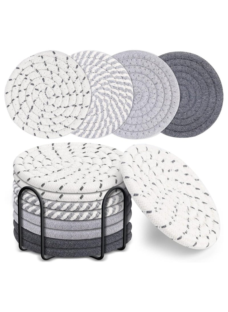 أوزيغالور 8 قطع واقيات مشروبات مع حامل، 4 ألوان واقيات ماصة للمشروبات - Image 1