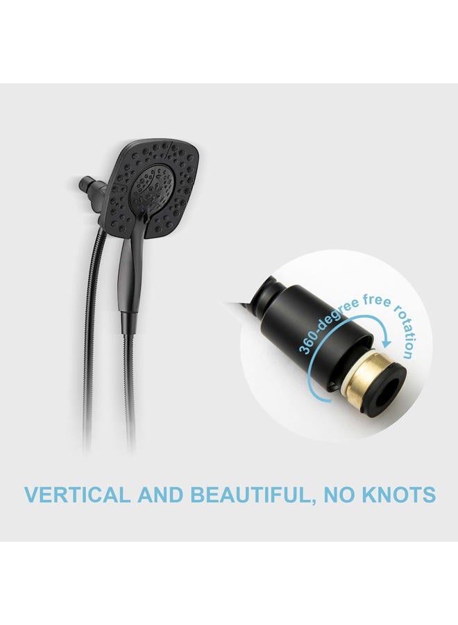 Offo Shower Hose, 100 in Kink Free Stainless Steel Shower Hose Attachment Electroplating Handheld Shower Head Hose Flex Hoses Extension with Brass Insert & Nut for Pet Bathing Cleaning, Matte Black - Image 3