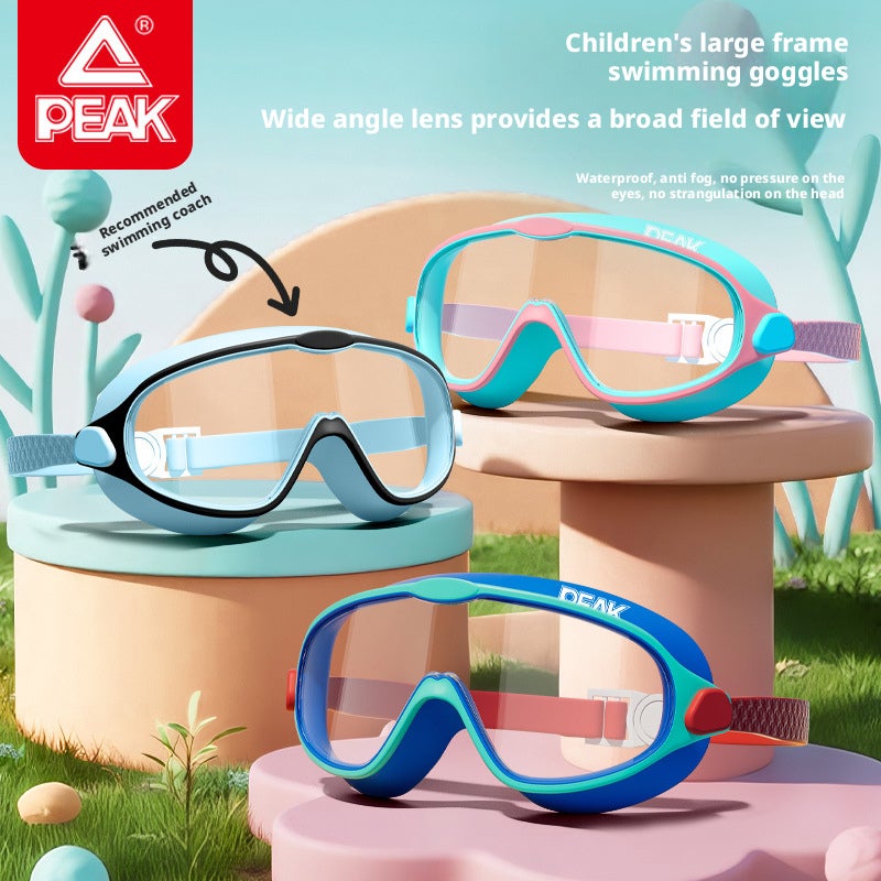 Kids Swim Goggles Set with Swim Cap, Large Frame Anti-Fog Waterproof HD for Boys and Girls - Image 2