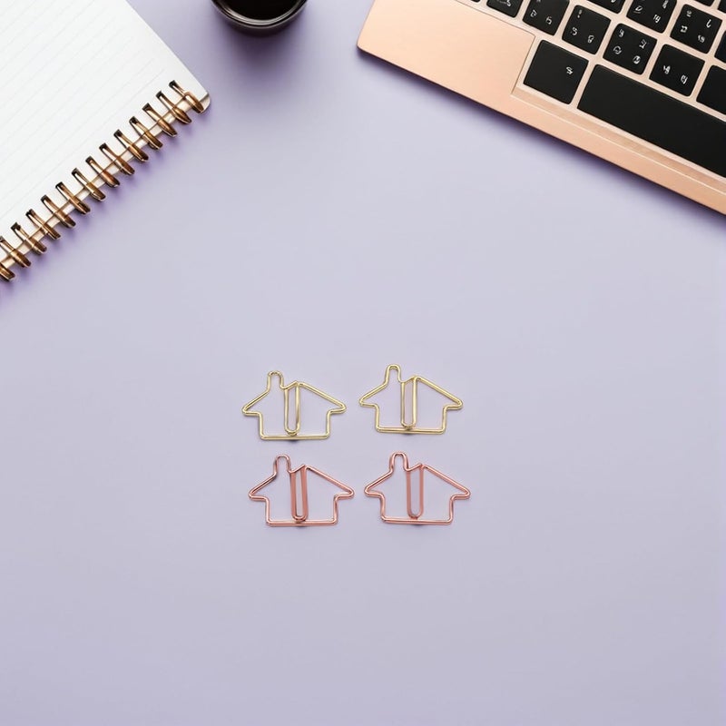 DOITOOL 60pcs House Cute Paper Clips: Metal Paper Clips for Office Use Decorative Cute Paperclips for Crafts Organizing Notes and Files - Image 4