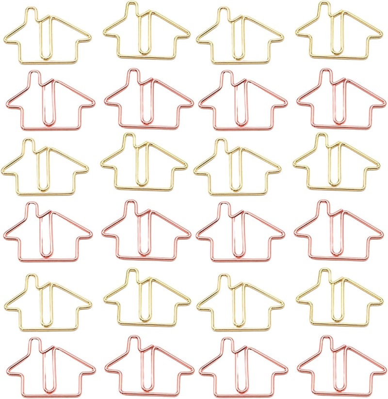 DOITOOL 60pcs House Cute Paper Clips: Metal Paper Clips for Office Use Decorative Cute Paperclips for Crafts Organizing Notes and Files - Image 1