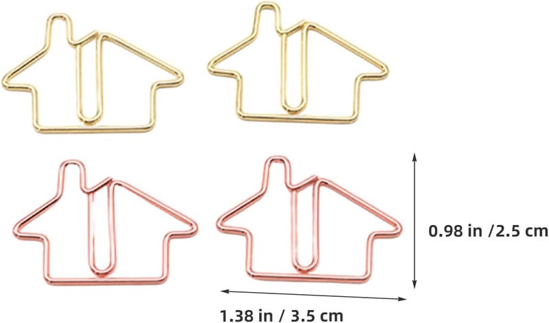 DOITOOL 60pcs House Cute Paper Clips: Metal Paper Clips for Office Use Decorative Cute Paperclips for Crafts Organizing Notes and Files - Image 2