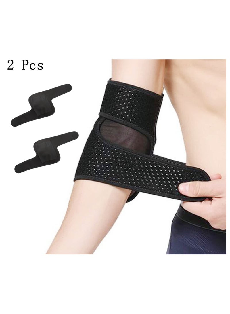 DELGREEN 2 PCS Elbow Brace,Adjustable Elbow brace With Dual-Spring Stabilizer Tennis Compression Sleeve for Golfer's and Tennis Elbow,weightlifting, Tendonitis,Arthritis, Sports Injury Recovery, Sports Protective Equipment - Image 1