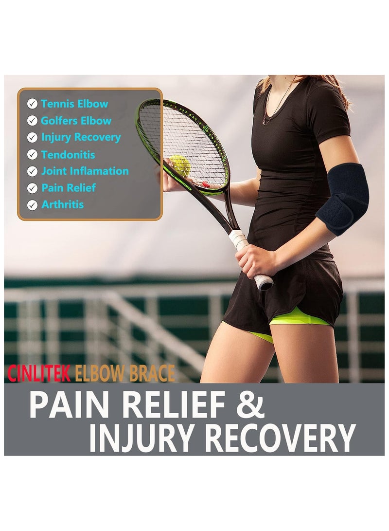 DELGREEN 2 PCS Elbow Brace,Adjustable Elbow brace With Dual-Spring Stabilizer Tennis Compression Sleeve for Golfer's and Tennis Elbow,weightlifting, Tendonitis,Arthritis, Sports Injury Recovery, Sports Protective Equipment - Image 3
