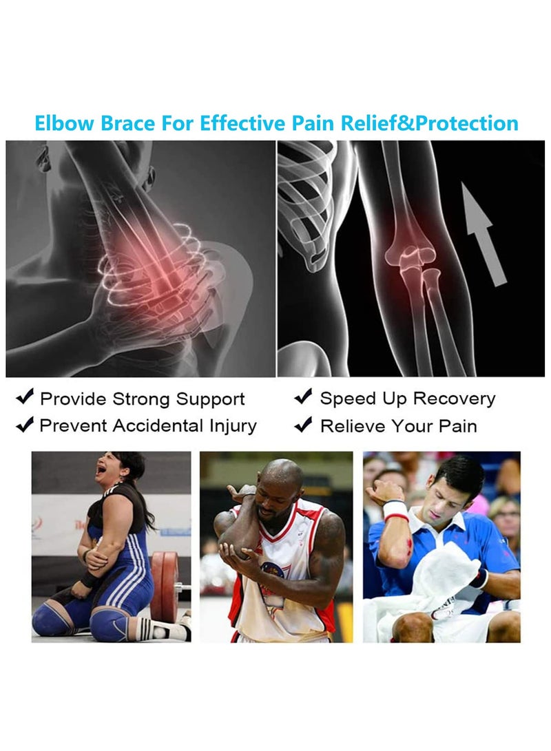 DELGREEN 2 PCS Elbow Brace,Adjustable Elbow brace With Dual-Spring Stabilizer Tennis Compression Sleeve for Golfer's and Tennis Elbow,weightlifting, Tendonitis,Arthritis, Sports Injury Recovery, Sports Protective Equipment - Image 4