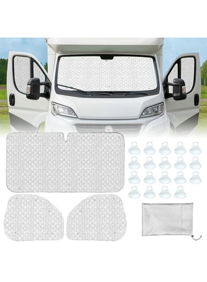 Fiat Ducato 2006 2022 Windshield Sunshade 7 Layer Insulated UV Protection Polyamide - Image 2