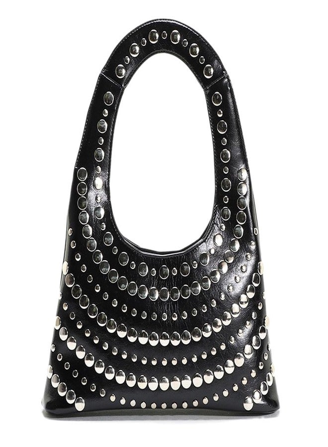 CUXVA Studded Purses Y2k Shoulder Bag 90s Punk Women Small Shouder Purse PU Leather Designer Handbags - Image 1