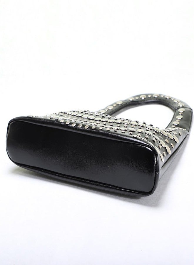 CUXVA Studded Purses Y2k Shoulder Bag 90s Punk Women Small Shouder Purse PU Leather Designer Handbags - Image 5