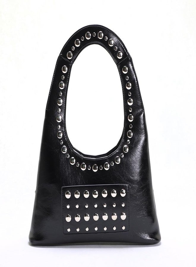 CUXVA Studded Purses Y2k Shoulder Bag 90s Punk Women Small Shouder Purse PU Leather Designer Handbags - Image 3