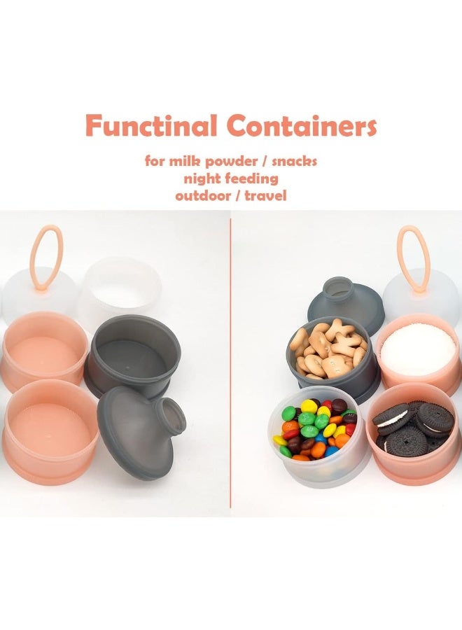 LADISO Baby Formula Dispenser, Formula Container, Portable Milk Powder Dispenser Container, Baby Feeding Travel Storage Container, Non-Spill Stackable Baby Snack Storage Container, BPA Free, 2 Packs - Image 2