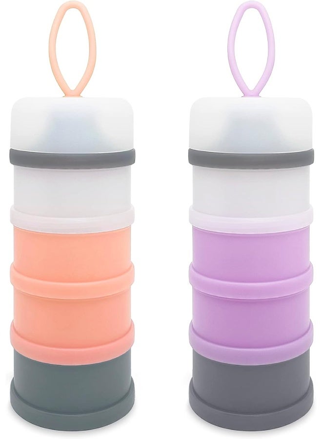 LADISO Baby Formula Dispenser, Formula Container, Portable Milk Powder Dispenser Container, Baby Feeding Travel Storage Container, Non-Spill Stackable Baby Snack Storage Container, BPA Free, 2 Packs - Image 1