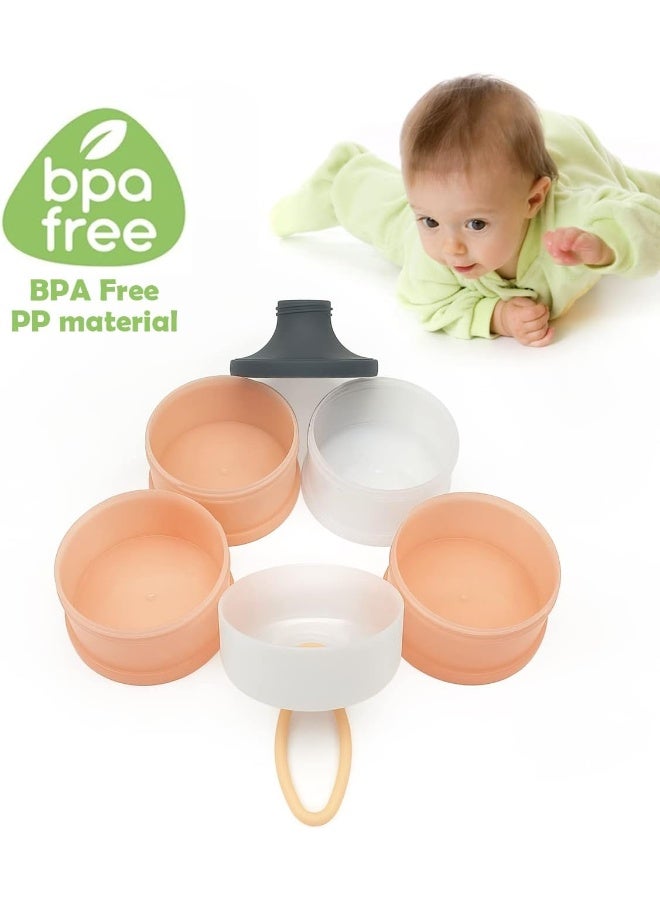 LADISO Baby Formula Dispenser, Formula Container, Portable Milk Powder Dispenser Container, Baby Feeding Travel Storage Container, Non-Spill Stackable Baby Snack Storage Container, BPA Free, 2 Packs - Image 3