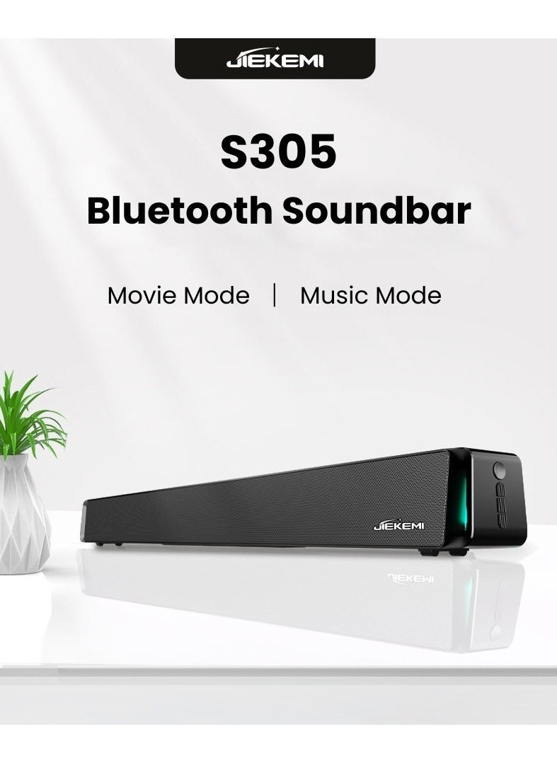 JIEKEMI - Jiekemi S301 Bluetooth Soundbar MovieMusic Mode With RGB Ambient Lights Wireless Speaker - Image 1