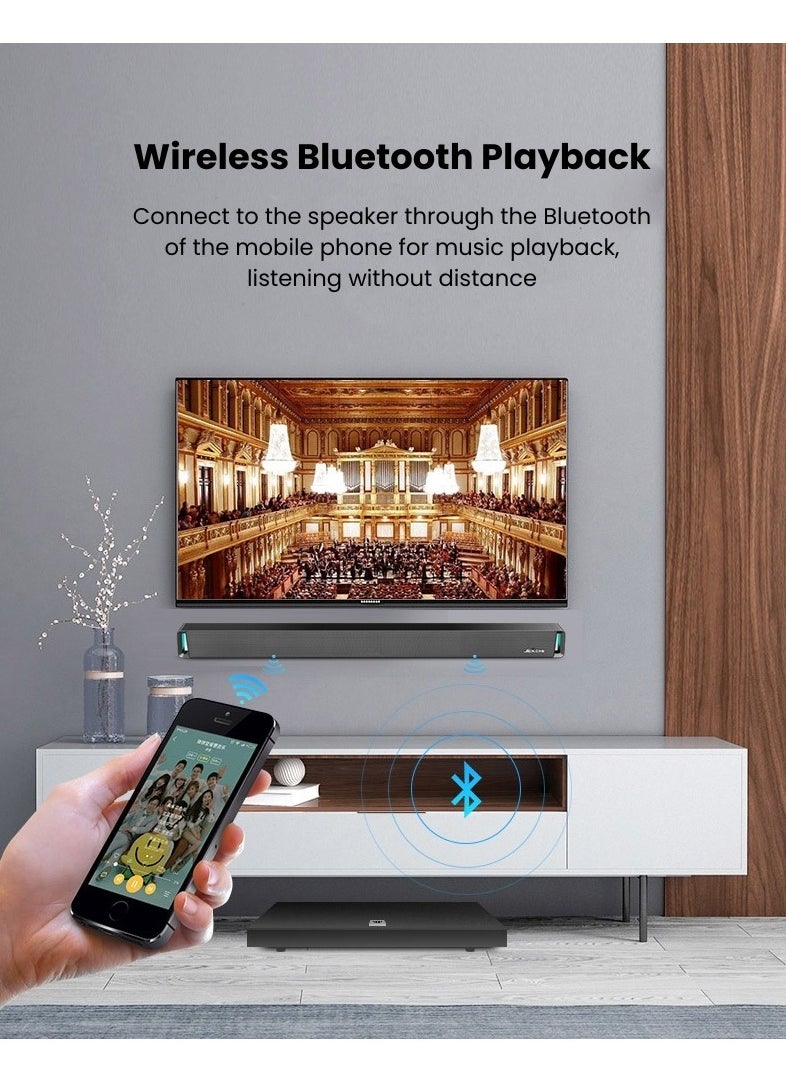JIEKEMI - Jiekemi S301 Bluetooth Soundbar MovieMusic Mode With RGB Ambient Lights Wireless Speaker - Image 1