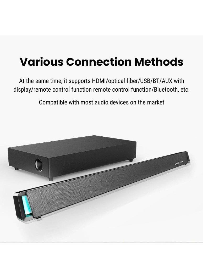 JIEKEMI - Jiekemi S301 Bluetooth Soundbar MovieMusic Mode With RGB Ambient Lights Wireless Speaker - Image 1