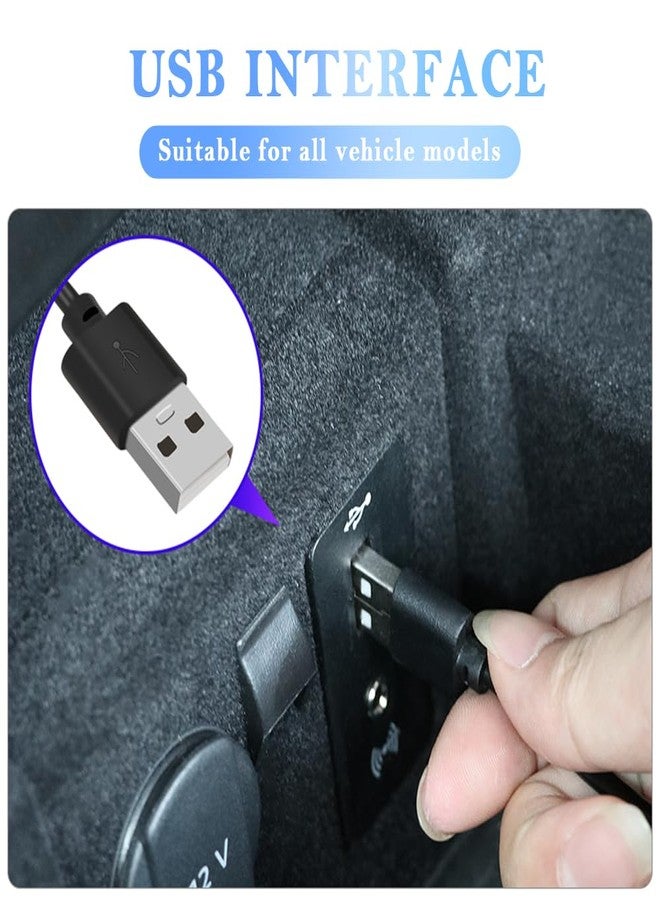 carleef مجموعة إضاءة داخلية للسيارة من كارليف 4 في 1 بتقنية LED مع منفذ USB، طقم إضاءة نيون محيطية لأبواب السيارة لتزيين السيارة، الحفلات، الموسيقى، كهدية، إضاءة دواسة سيارة عالمية، إكسسوارات داخلية للسيارة للرجال والنساء (أزرق ثلجي) - Image 5