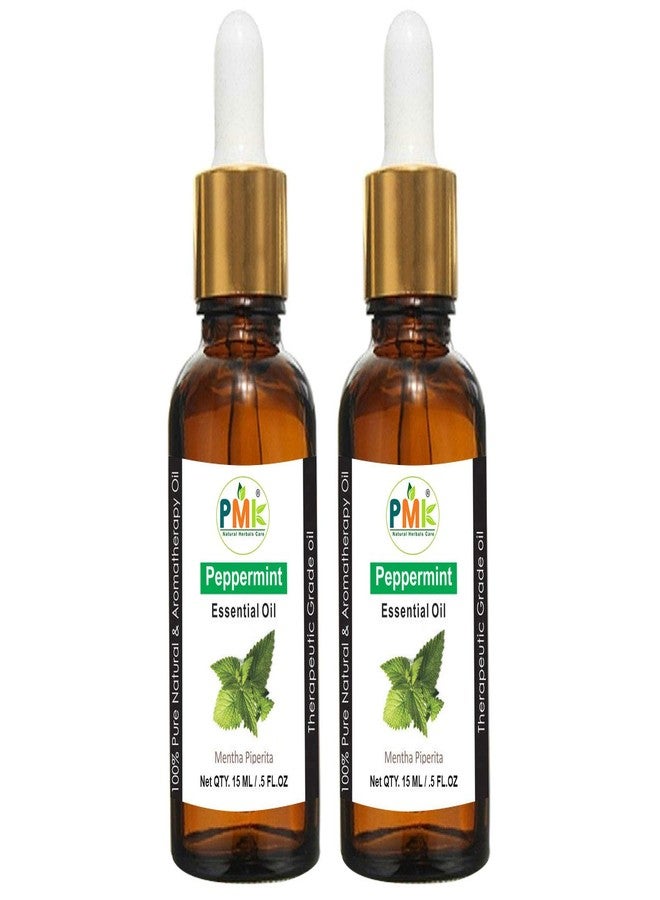 PMK Pure Natural Peppermint Essential Oil for Skin Care, Hair Growth, Headache & Undiluted, Natural Aromatherapy (15ML Pack of 2) - Image 1