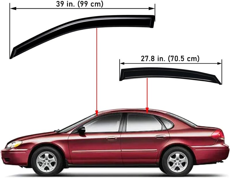 Lightronic مجموعة واقي المطر الجانبي لسيارة فورد توروس سيدان 1996-2007 من لايتروينك WV94847 - Image 2