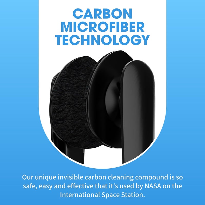 Peeps Carbon Klean Eyeglass Lens Cleaner - Efficient And Durable Carbon Microfiber Technology - Exclusively Used By Nasa - 500 Uses (Black Soft Touch) - Image 3