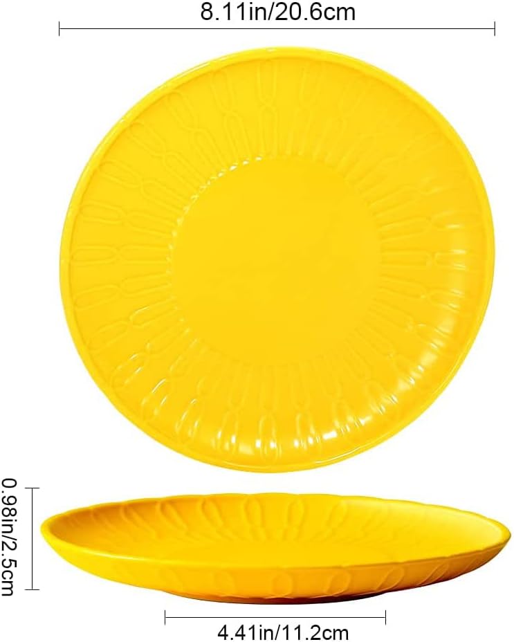 klarako Porcelain Dinner Plate,4 PACK Multicolour Durable Round Pasta Plates, 8 inch Serving Dishes for Dinner, Salad, Pasta, Snack, Fruit, Steak, Dishwasher & Microwave Safe - Image 2