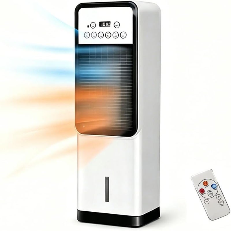 LINJIE Tower Fan for Bedroom，Quiet Tower Fan, Space Heater & Cooler Fan Combo,with Remote, Quiet, 12H Timer, For Home Bedroom Living Room（White） - Image 1