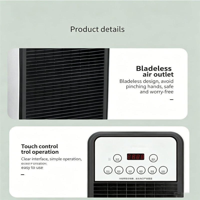 LINJIE Tower Fan for Bedroom，Quiet Tower Fan, Space Heater & Cooler Fan Combo,with Remote, Quiet, 12H Timer, For Home Bedroom Living Room（White） - Image 3