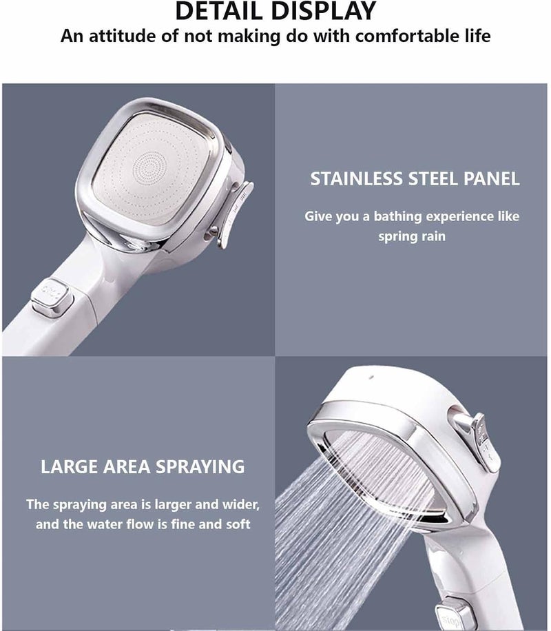 comfrt Shower Head Hand-held, Showerheads & Handheld Showers, Four Gear Pressurized Shower Filtration One Button Water Stop Shower Nozzle Shower Set Pressurized Hand-held Shower Head - Image 2