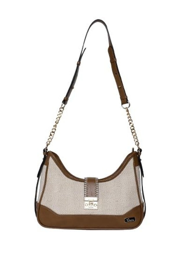 VARA™ Handbags For Women Shoulder Bag Women's Handbag Gold Chain Strap Classic Style Zipper Bag - Image 1