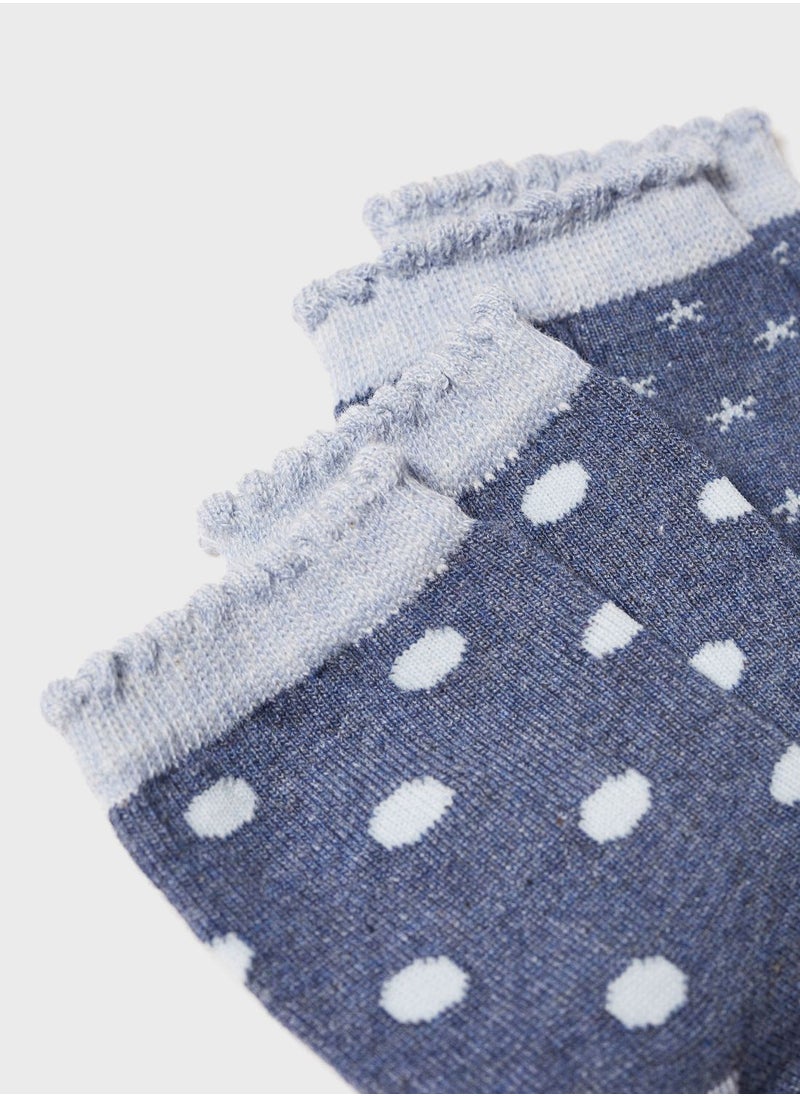 MANGO - Infant 2 Pack Assorted Crew Socks - Image 1