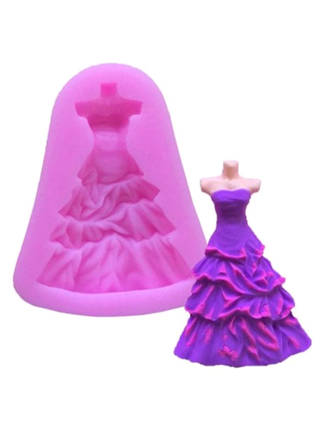 Princess Wedding Dress Cake Decor Mould Pink - Image 2