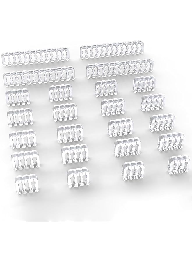 S-TOP PSU Cable Combs, Extension Cables Comb for PC Cable Management 24 Pcs Set 24Pin x 4, 8Pin x 16, 6Pin x 4 for 3 mm/0.11In up to 3.5 mm/0.13 in (Transparent) - Image 1