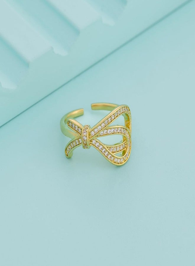 KUSHAL'S Fashion Jewellery White Gold Polished Copper Trendy Zircon Finger ring, Best for Casual Wear & Special Occasion - 455268 - Image 2