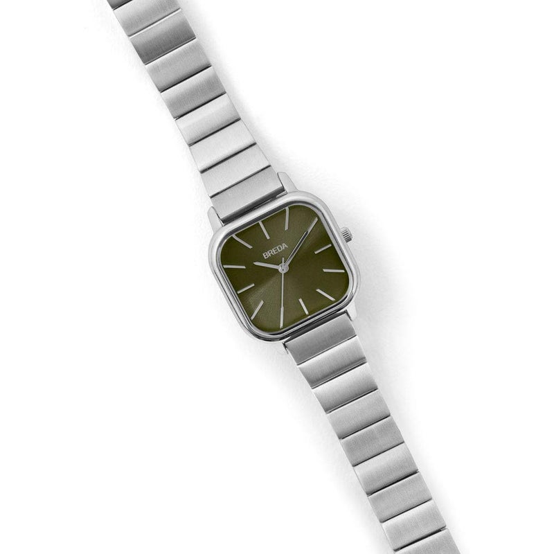 Breda Esther 1735a Square Silver Wrist Watch with Stainless Steel Bracelet, 26mm - Image 3