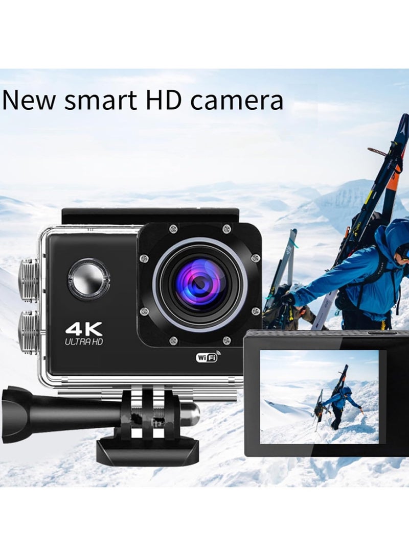 Generic 4K Action Camera, Outdoor Waterproof Sports Camera, IPS Real Color Touchscreen Photography Camera, Adjustable View Angle WIFI Camera With Time Lapse Slow Motion, (1pc, Blue))  - Image 2