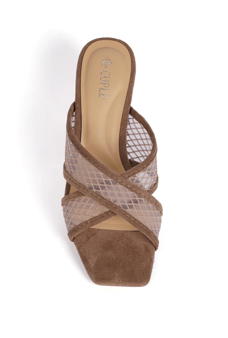 Cuple Ladies Slip-on cross strap Sandals